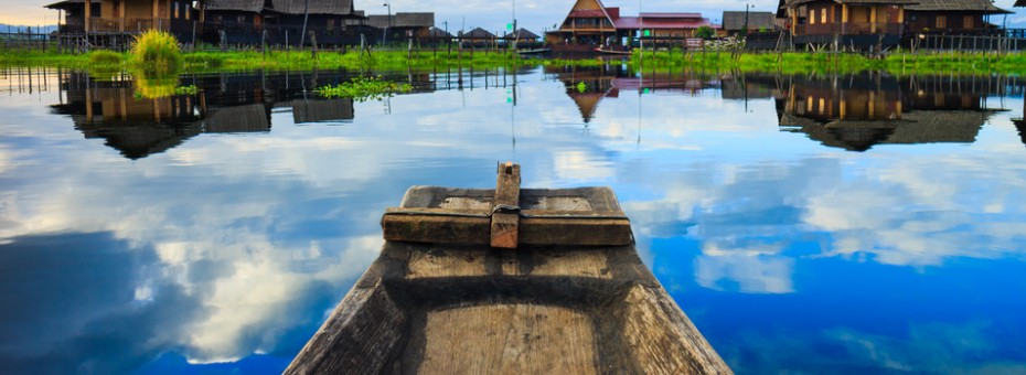 traditional myanmar boat in inle lake, Shan state, Myanmar