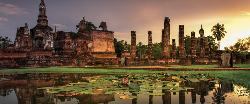 Sukhothai historical park, the old town of Thailand in 800 year ago